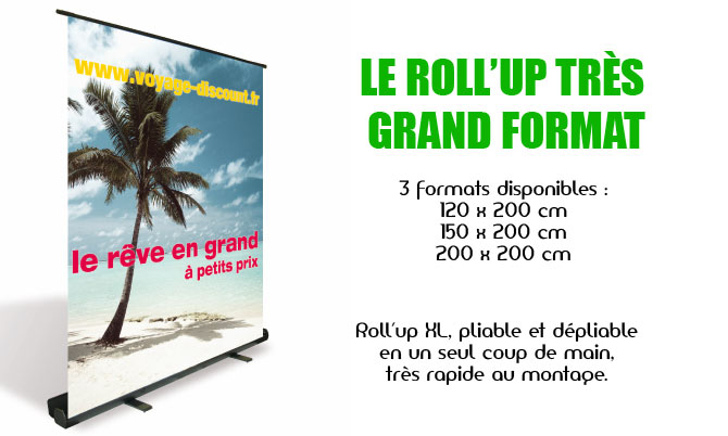 Imprimerie - Roll-up XL | Graphiste Impression Lyon Montpellier Grenoble Valence Saint-Etienne Annonay | Jus2Pom Studio