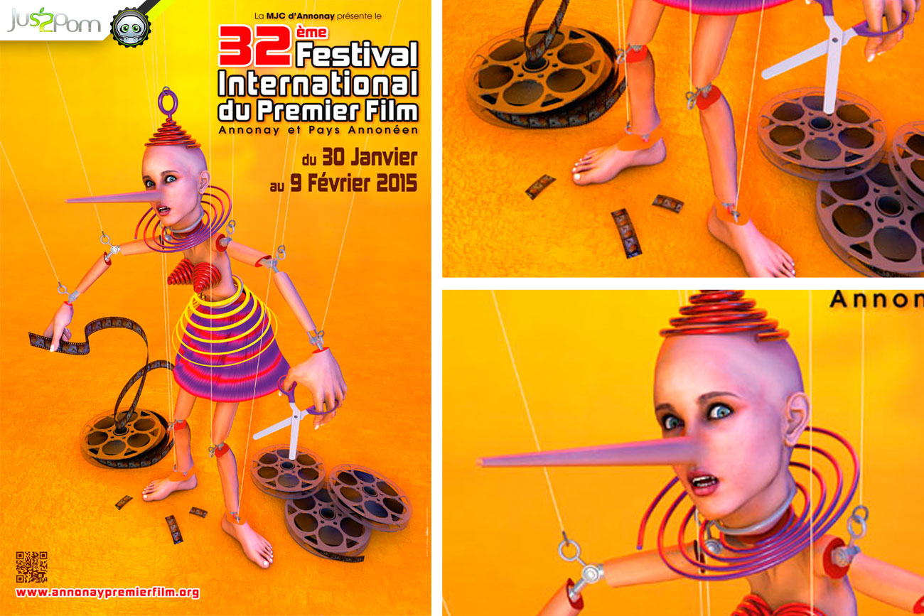 Affiche officielle du 32ème Festival du premier film à Annonay | Jus2Pom Stduio Création de visuels